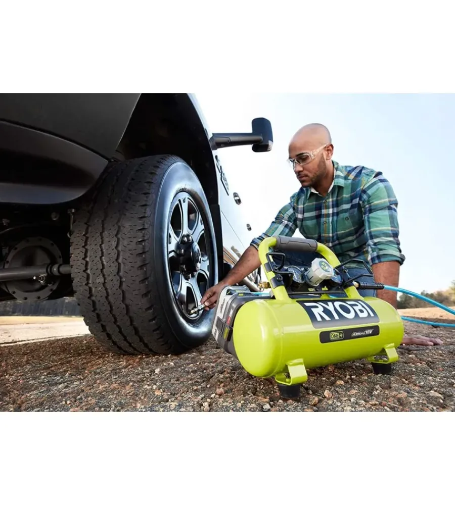 Ryobi Compressori|Compressore aria portatile a batteria "r18ac-0" 3,8l 18v solo corpo macchina
