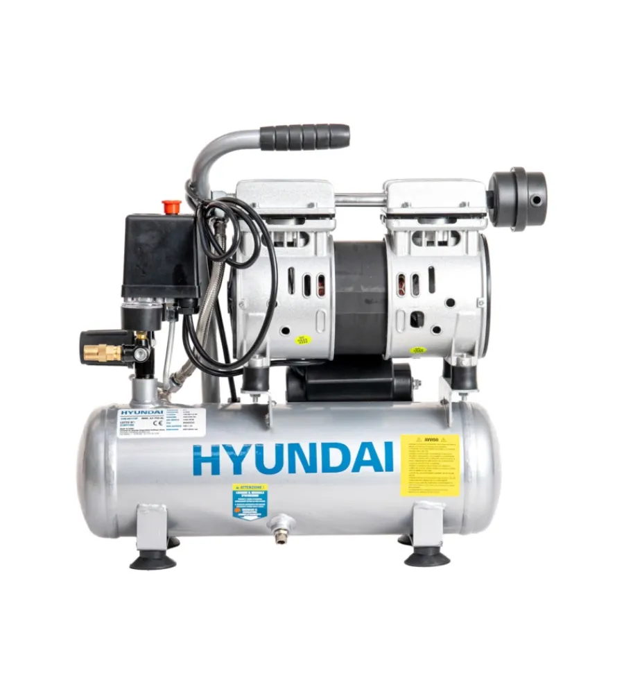 Hyundai Compressori|Compressore aria portatile silenziato 6l 1hp - cod. 65712