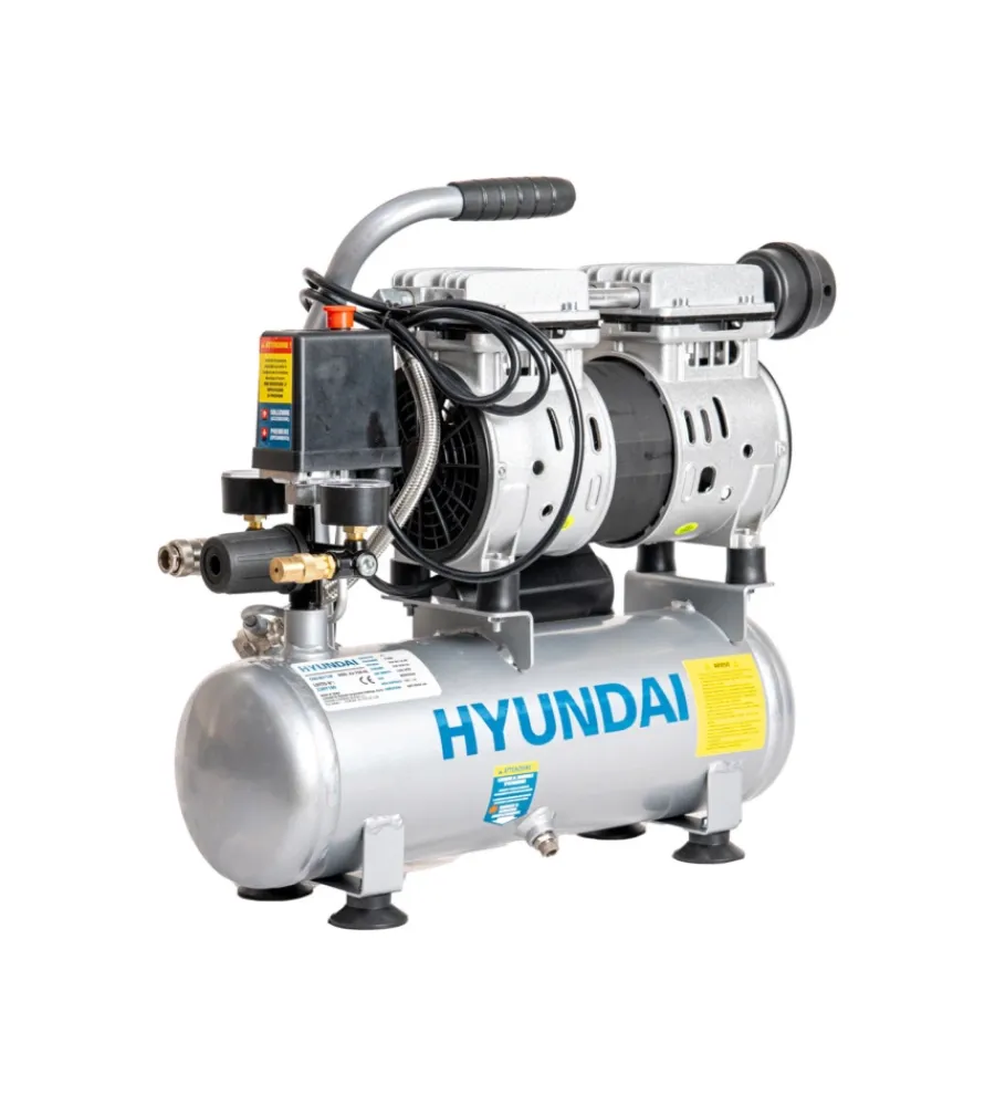 Hyundai Compressori|Compressore aria portatile silenziato 6l 1hp - cod. 65712