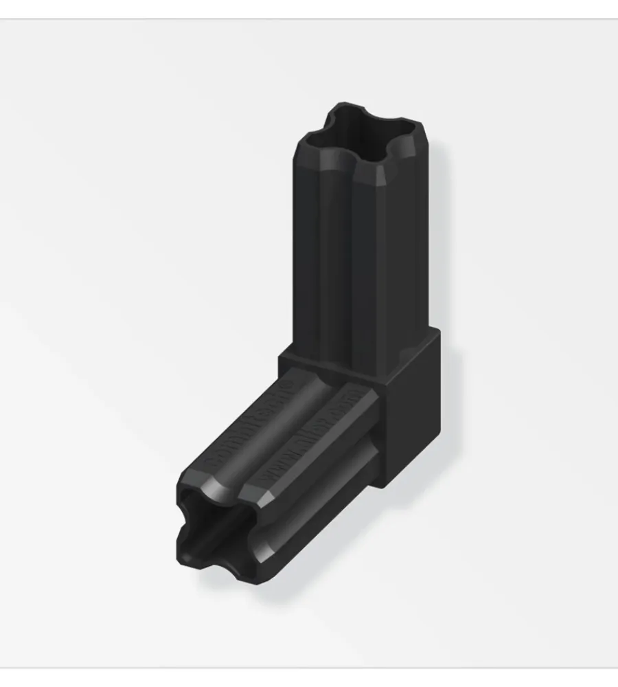 Officina E Garage-Alfer aluminium Congiunzione per angoli da 23.5 mm - nero.