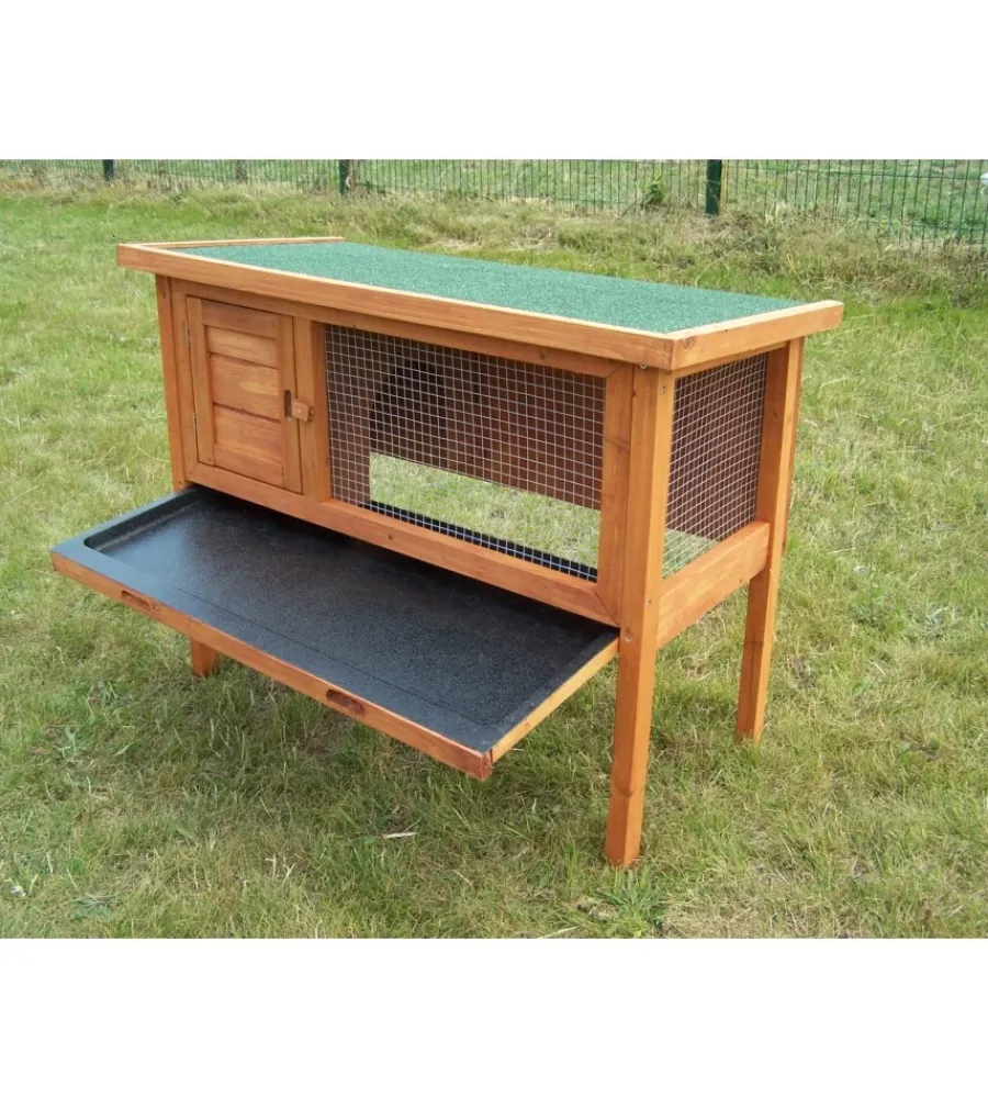 Gabbie Per Roditori-Habrita Conigliera da esterno in legno "cl 1007" 91,5x45x70 cm