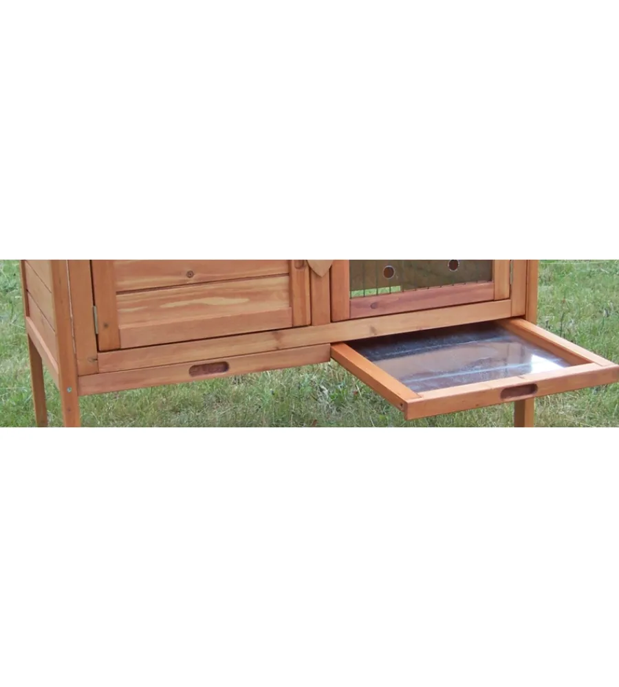 Gabbie Per Roditori-Habrita Conigliera da esterno in legno "cl 1007" 91,5x45x70 cm