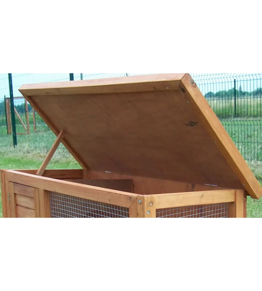 Gabbie Per Roditori-Habrita Conigliera da esterno in legno "cl 1007" 91,5x45x70 cm