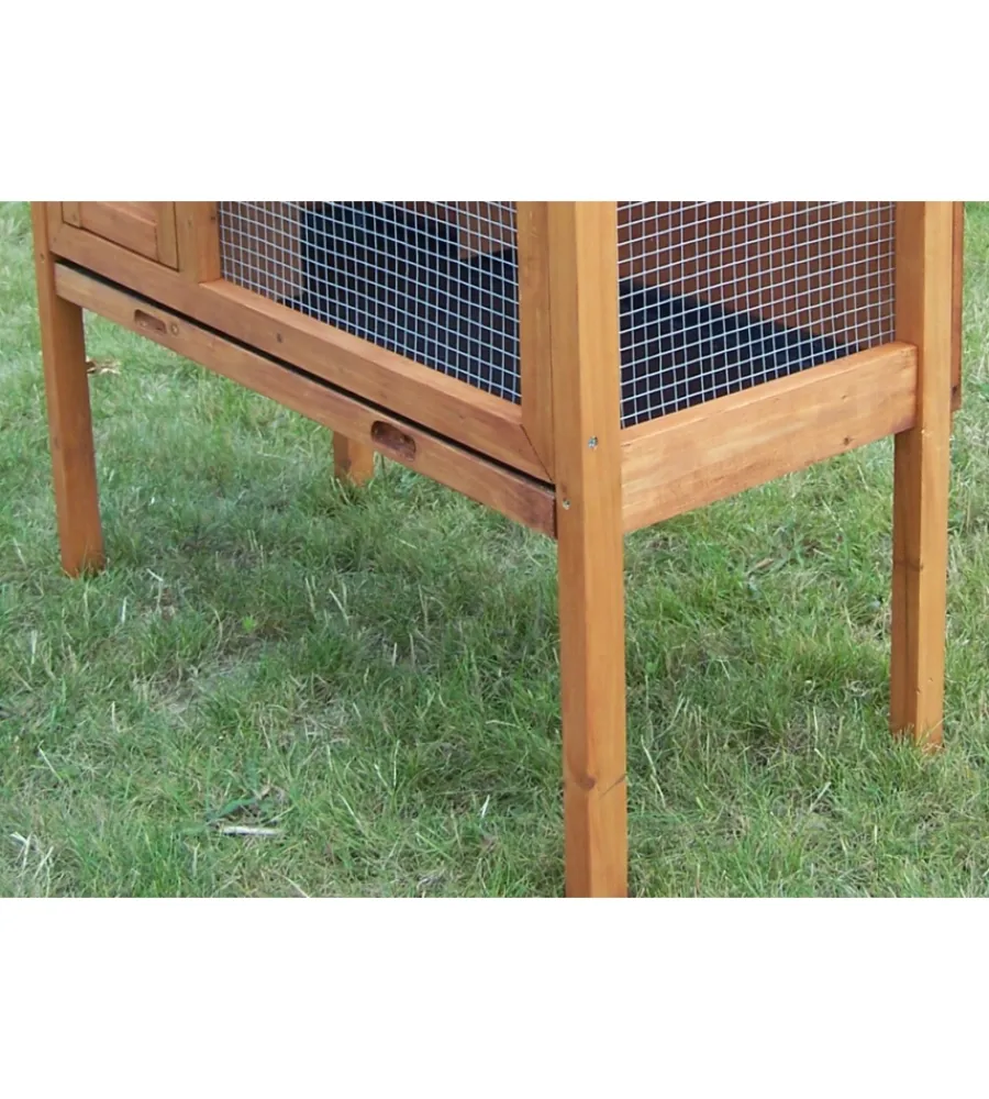 Gabbie Per Roditori-Habrita Conigliera da esterno in legno "cl 1007" 91,5x45x70 cm