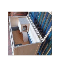 Gabbie Per Roditori-Ferplast Conigliera in legno "cottage", 107,5x61,5x102 cm -