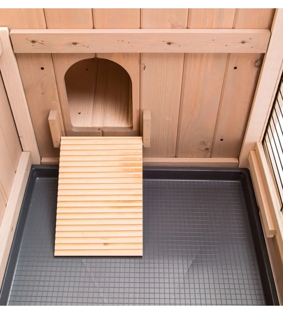 Gabbie Per Roditori-Ferplast Conigliera in legno "ranch 120" a due piani, 117x69x101 cm -
