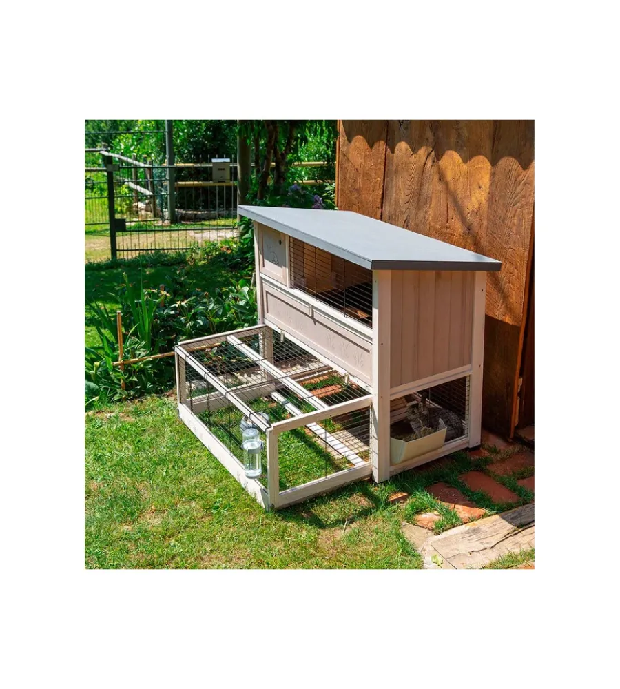 Gabbie Per Roditori-Ferplast Conigliera in legno "ranch 120 max", 117x69x107 cm -