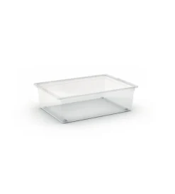 Outlet Contenitore con ruote "c-box l" in plastica trasparente 55x38,5x16,5 cm Ordine E Sistemazione