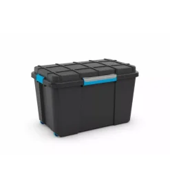 Ordine E Sistemazione|Contenitore keter "scuba box l" in polipropilene nero, 80 litri