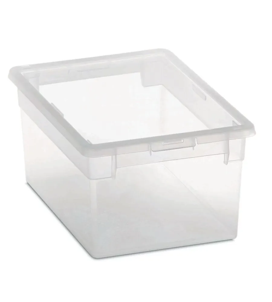 Sale Contenitore multiuso con coperchio "light box m/2" trasparente 19,5x28x13,2 cm Ordine E Sistemazione