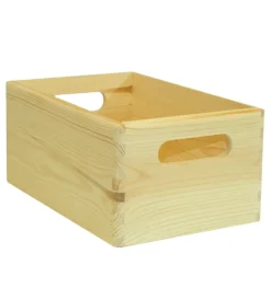 Contenitore multiuso in legno "wood box" marrone chiaro 30x20x14 cm Complementi In Legno