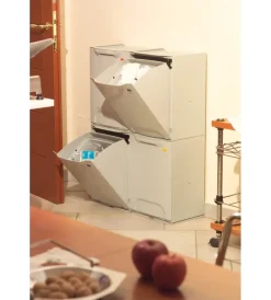 New Contenitore per la raccolta differenziata a ribalta, 34x29x47 cm Ordine E Sistemazione