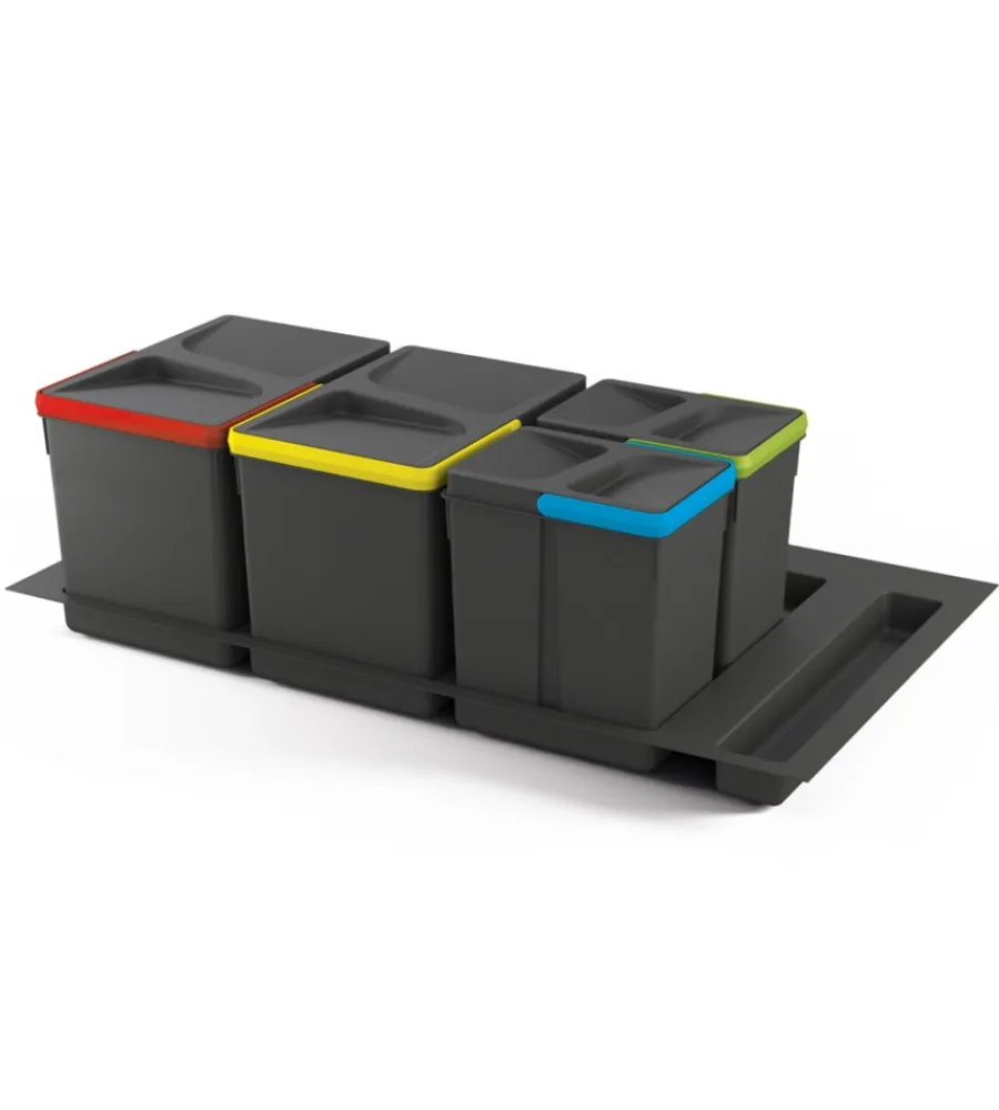 Discount Contenitori per raccolta differenziata 15l+15l+7l+7l modulo 90 cm, Raccolta Differenziata