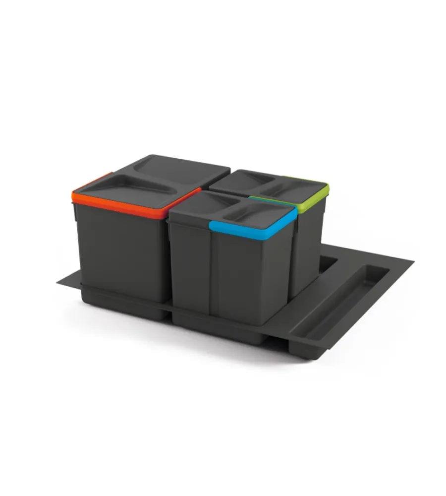 Discount Contenitori per raccolta differenziata "recycle" per modulo 60 cm, 12lt+6lt+6lt Raccolta Differenziata