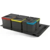 Raccolta Differenziata-Emuca Contenitori per raccolta differenziata 12l+12l+6l+6l per modulo 90 cm,