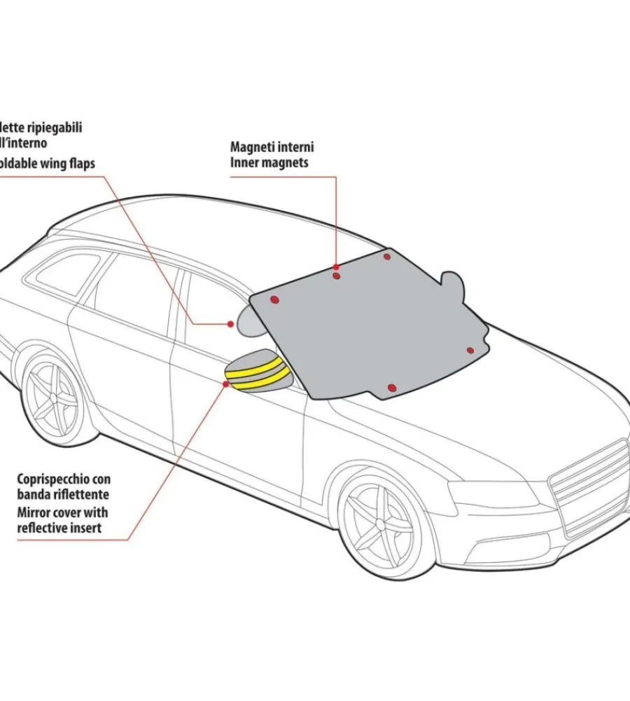 Lampa Garage E Manutenzione|Copertura magnetica per auto parabrezza e specchietti laterali, 4 stagioni