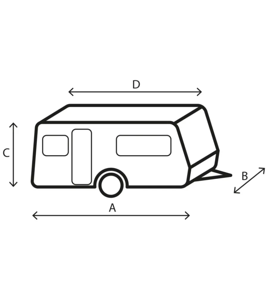 Campeggio-Brunner Copertura protettiva per caravan "design 12m" in tnt a 4 strati, 780-800 cm
