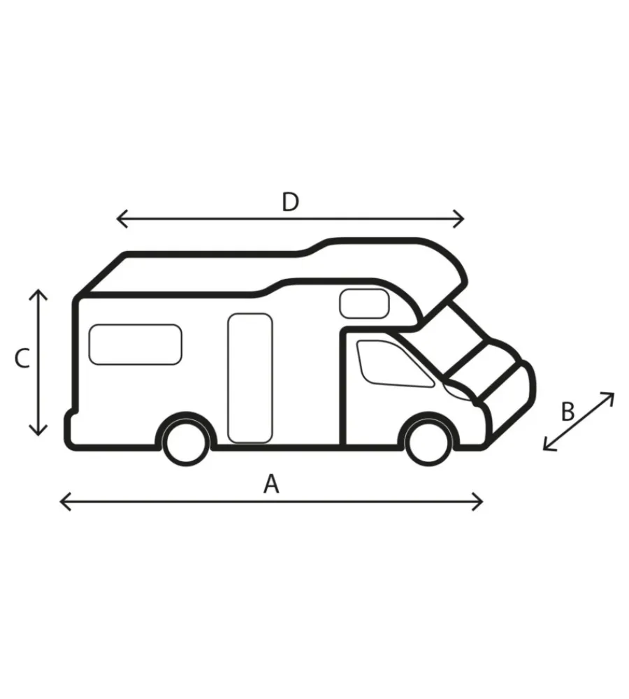 Campeggio-Brunner Copertura protettiva per camper "design 12m" in tnt a 4 strati, 750-800 cm