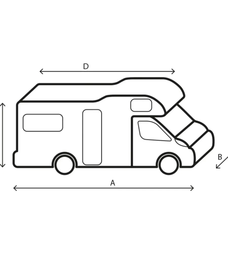 Campeggio-Brunner Copertura protettiva per camper "cover 6m" in tnt a 4 strati, 700-750 cm