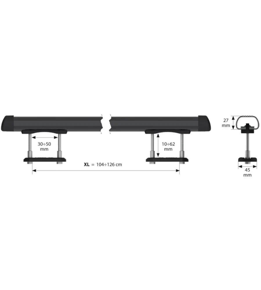 Portaggio-Nordrive Coppia barre portatutto club in acciaio - xl - 135 cm n15005