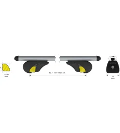 Nordrive Portaggio|Coppia barre portatutto in alluminio rail pro - xl - 140 cm  n15037