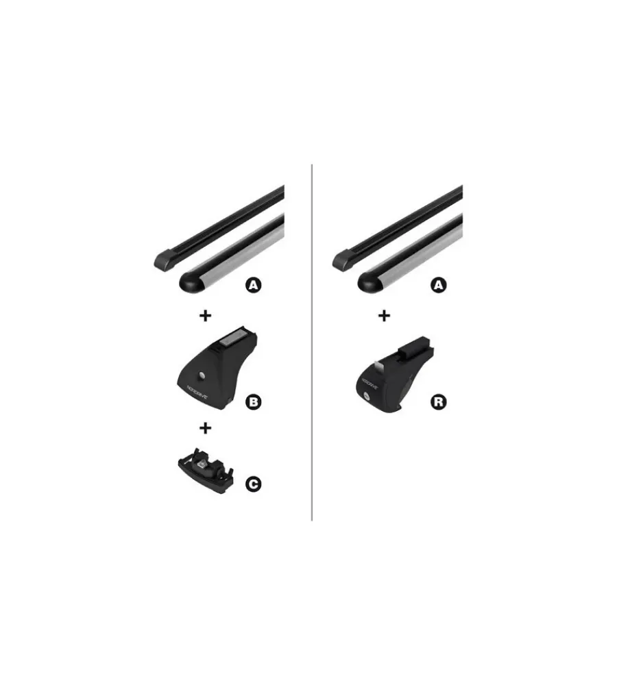 Portaggio-Nordrive Coppia barre portatutto in acciaio sezione quadra - s - 108 cm n15019