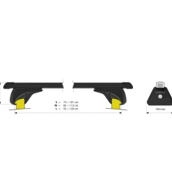 Nordrive Portaggio|Coppia barre portatutto in acciaio in-rail steel - l - 127 cm  n15051