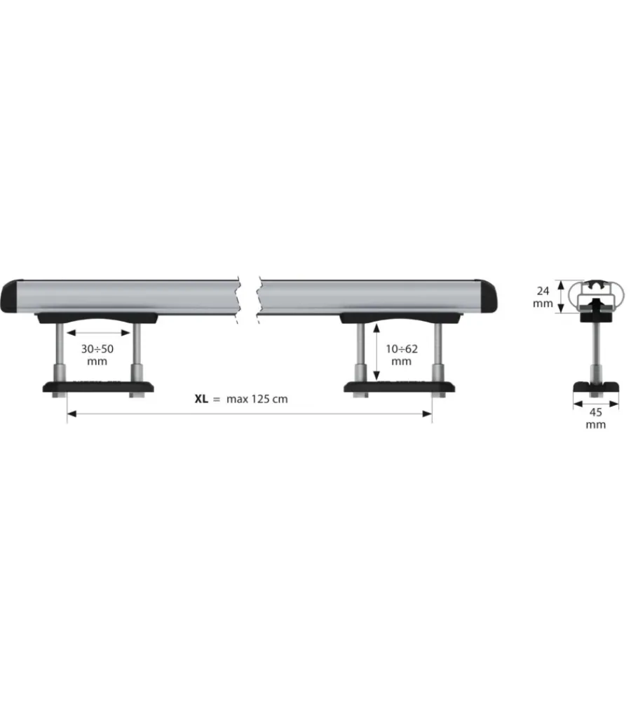 Portaggio-Nordrive Coppia barre portatutto kuma in alluminio - xl - 137 cm n15006