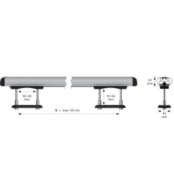 Portaggio-Nordrive Coppia barre portatutto kuma in alluminio - s - 112 cm n15002