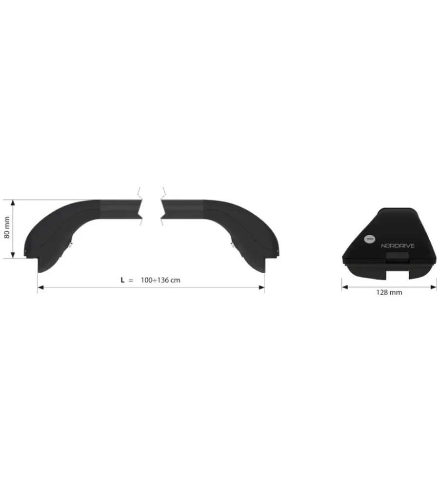 Portaggio-Nordrive Coppia barre portatutto snap steel telescopiche in acciaio - l - 100÷136 cm n15016