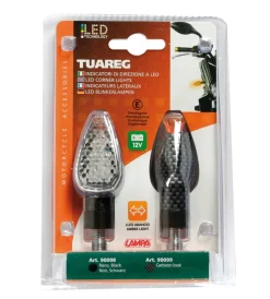 Moto-Lampa Coppia frecce carbon "tuareg" bianco 90099