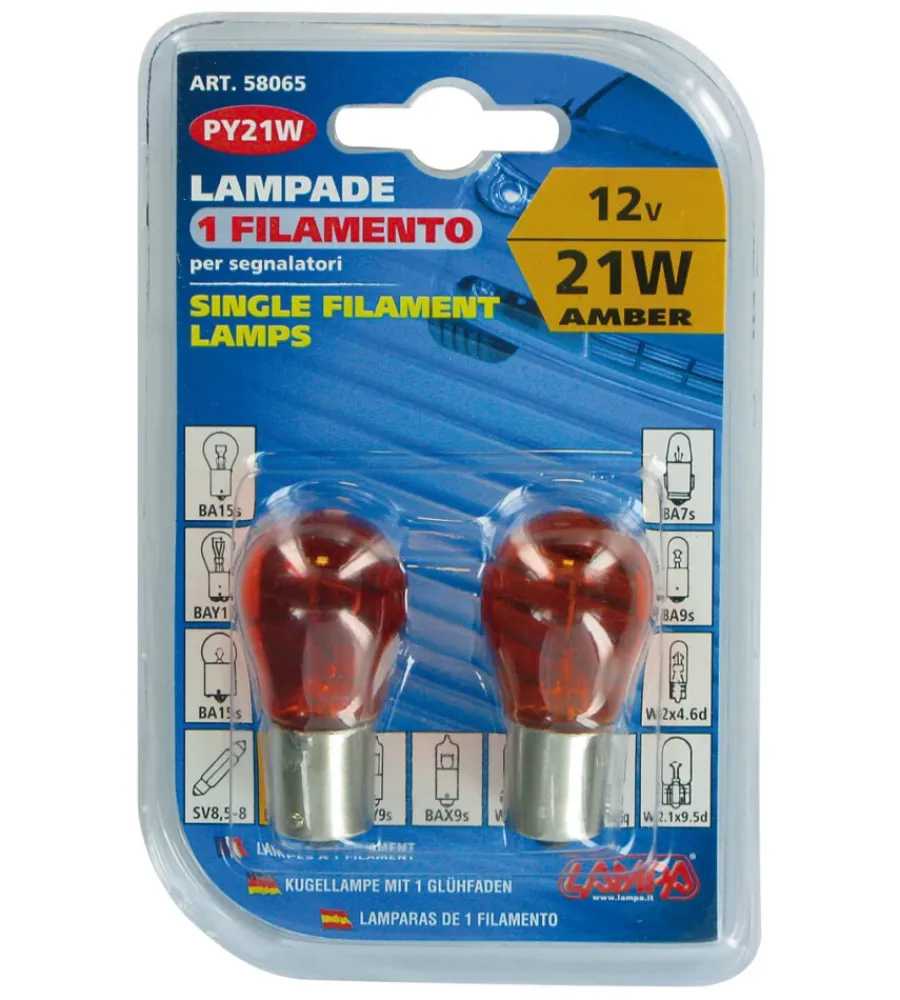 Elettrico-Lampa Coppia de 12v 15s 21w arancio 58065