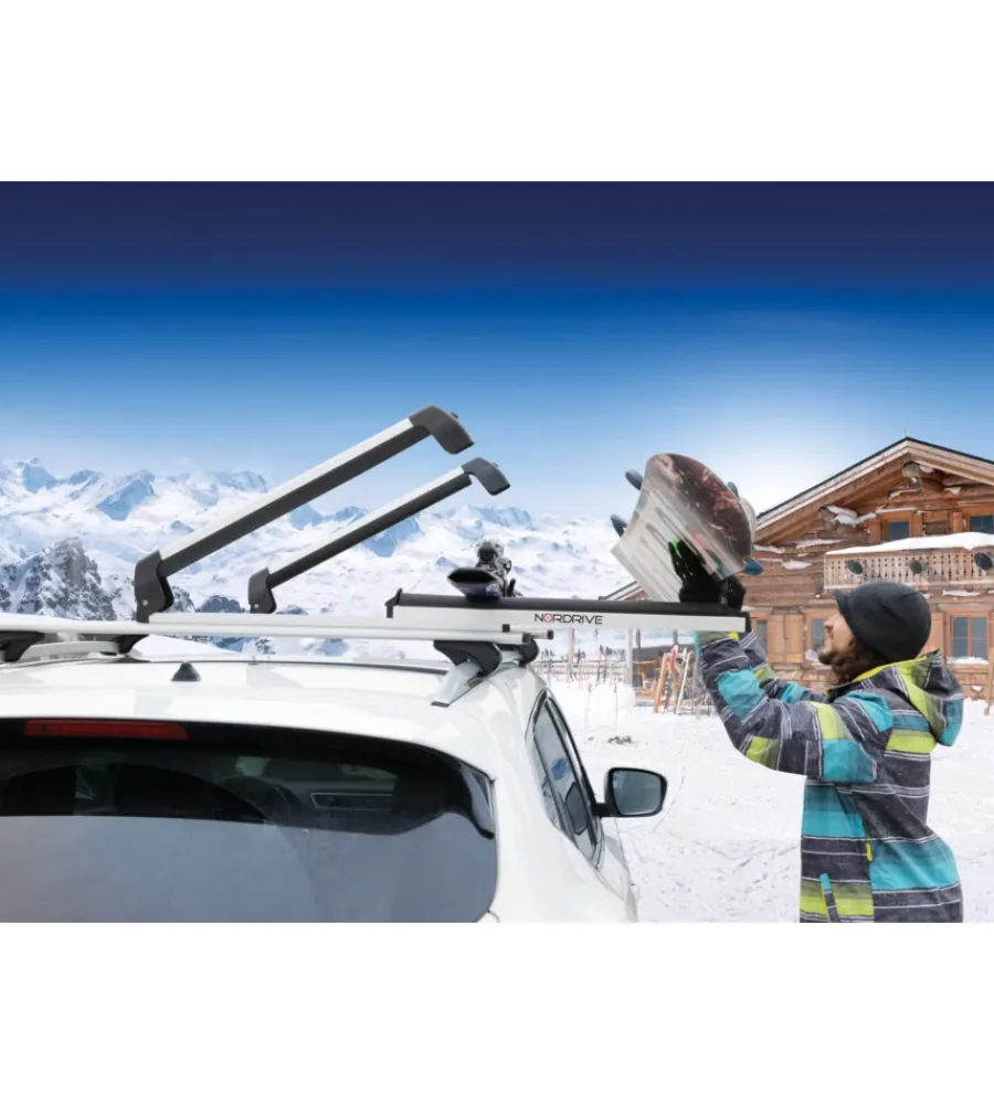 Portaggio-Nordrive Coppia portasci "pro-slider evo aluminium ps-60" argento - n40000