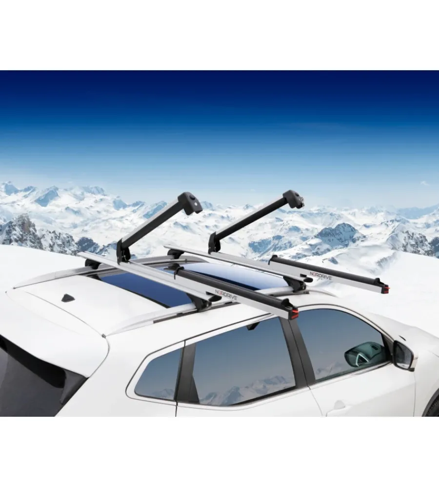 Portaggio-Nordrive Coppia portasci "pro-slider evo aluminium ps-60" argento - n40000