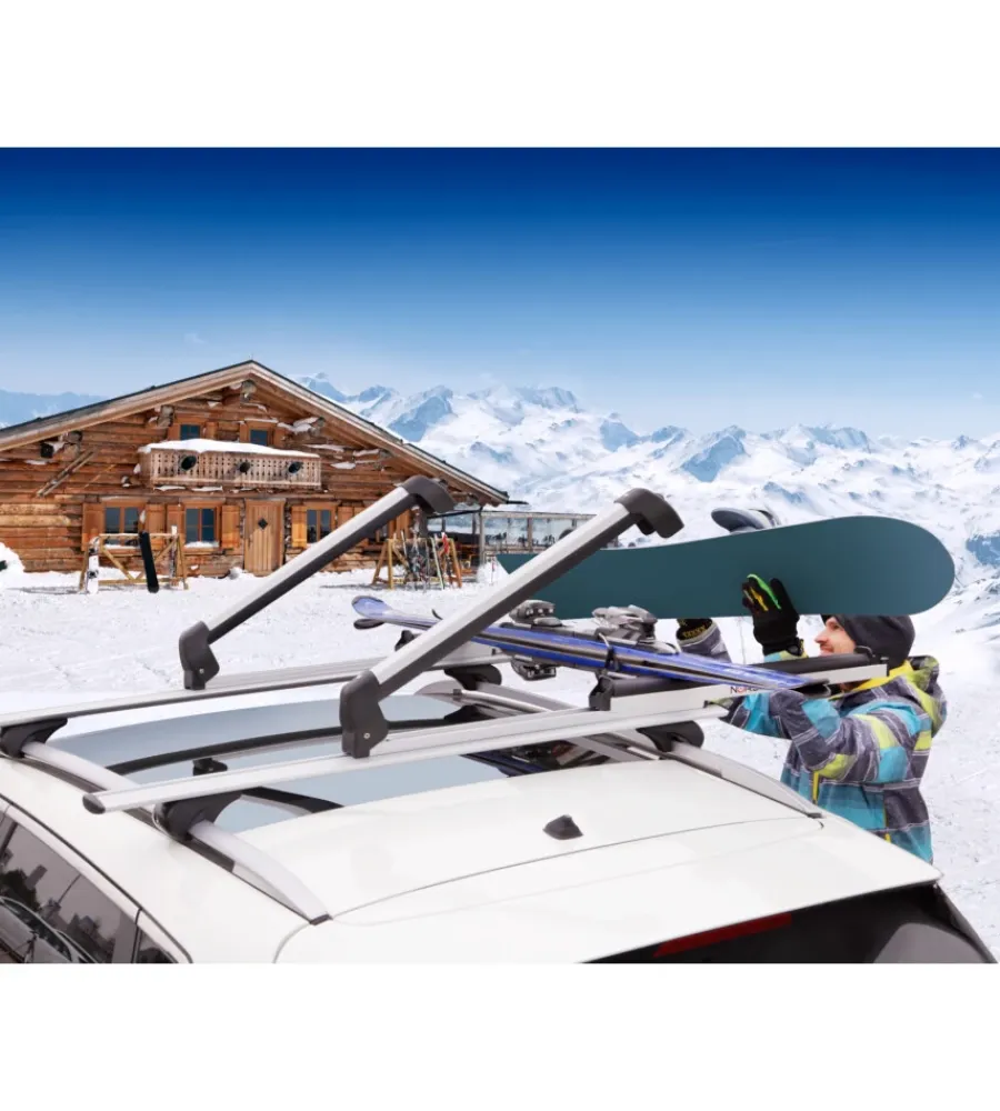 Portaggio-Nordrive Coppia portasci "pro-slider evo aluminium ps-60" argento - n40000