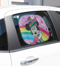 Auto Interno|Coppia tendine laterali "disney minnie mouse" arcobaleno 44x35 cm