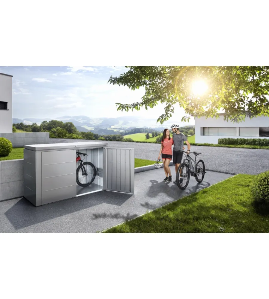 Copribidone o portattrezzi "highboard 200" in acciaio zincato grigio quarzo metallizzato - cod. 70025 Contenitori Da Esterno