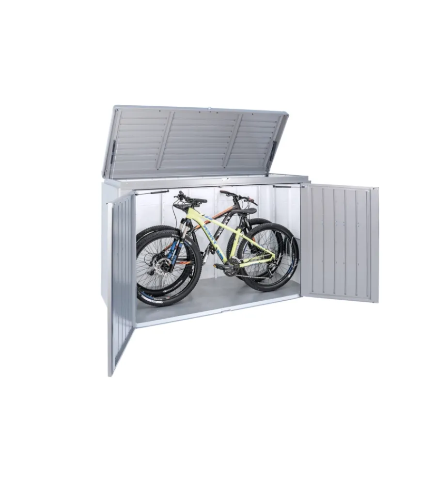 Copribidone o portattrezzi "highboard 200" in acciaio zincato grigio quarzo metallizzato - cod. 70025 Contenitori Da Esterno