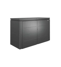 Biohort Contenitori Da Esterno|Copribidone o portattrezzi "highboard 200" in acciaio zincato grigio scuro metallizzato - cod. 73025