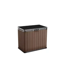 Keter Contenitori Da Esterno|Copribidone o portattrezzi "store it out darwin" in resina marrone 141x82x120 cm