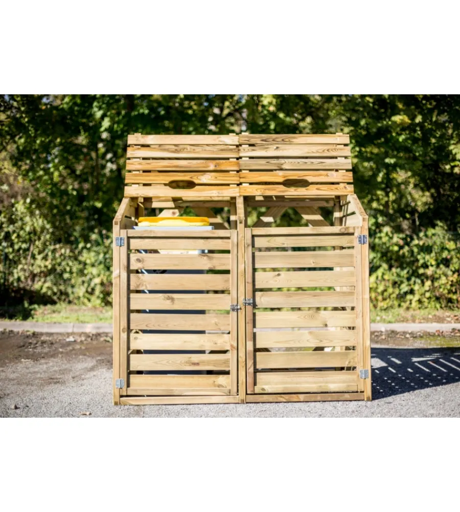 Sale Copribidoni spazzatura "cp 15090" in pino silvestre 150x90x120 cm Contenitori Da Esterno