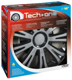 Lampa Auto Esterno|Copricerchi per auto "avera" silver & black - ø 16" pilot  31618