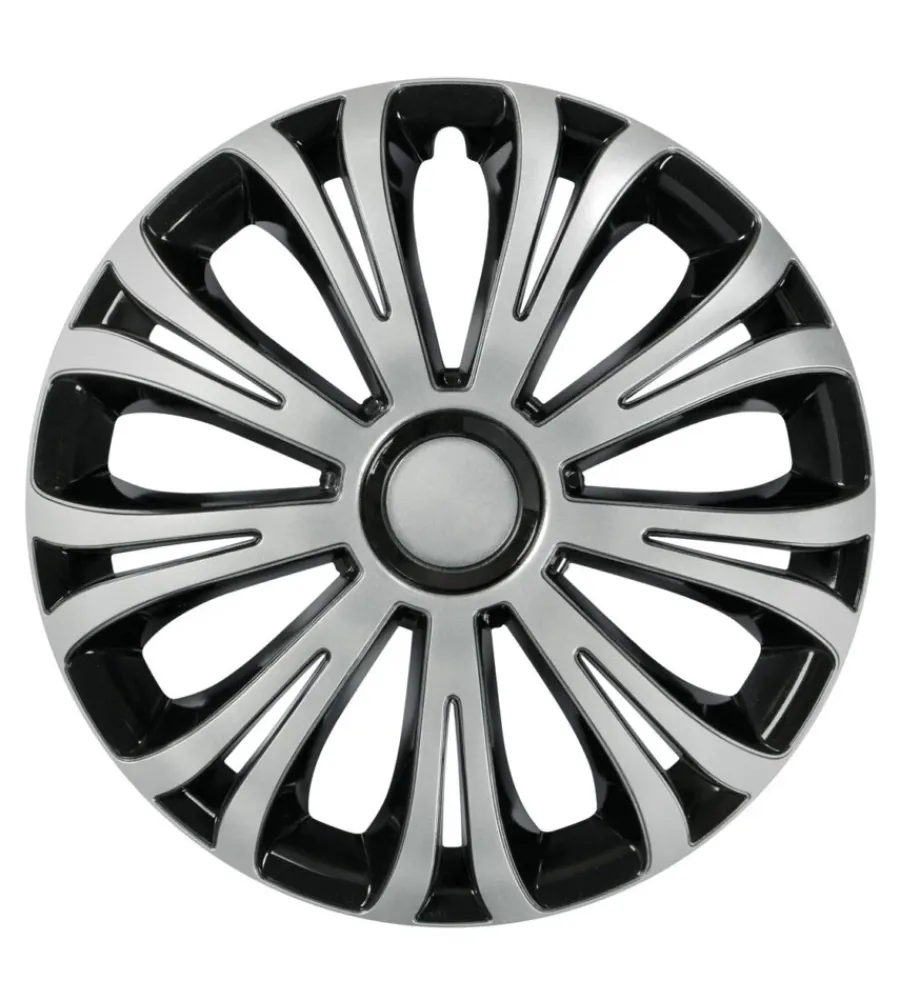 Auto Esterno-Lampa Copricerchi per auto "avera" silver & black - ø 14" pilot 31616