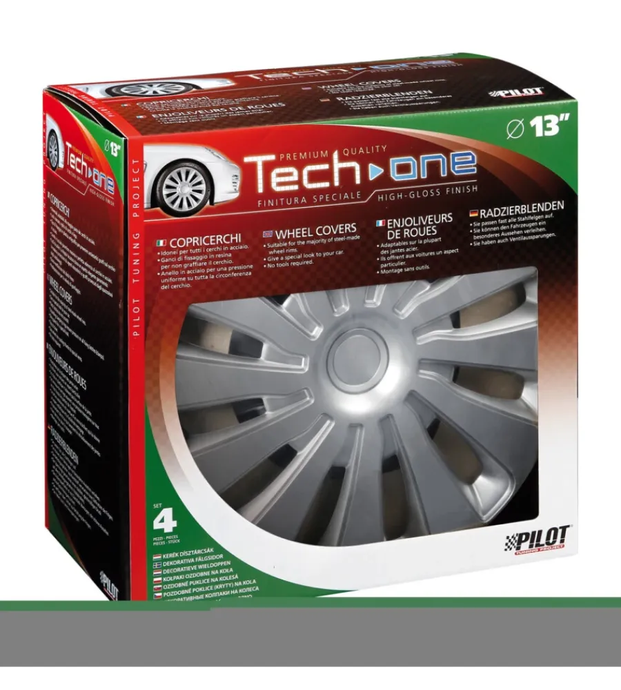 Auto Esterno-Lampa Copricerchi per auto "sepang" silver - ø 13" pilot 31650