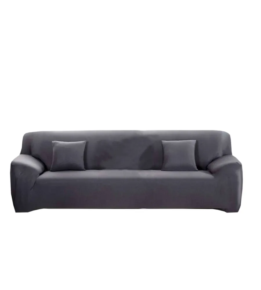 Tessile D'Arredo-BellaHome Copridivano 4 posti elasticizzato grigio, 235-300 cm