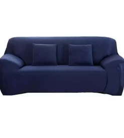 BellaHome Tessile D'Arredo|Copridivano 2 posti elasticizzato blu, 145-185 cm
