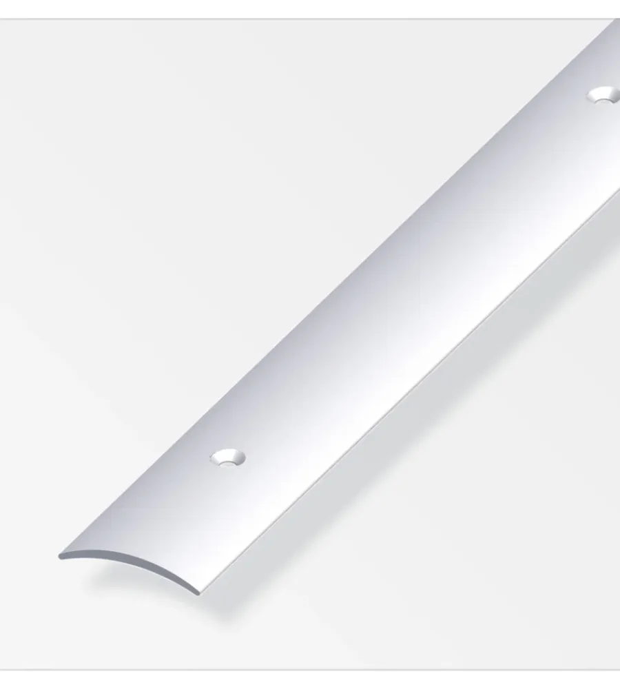 Ferramenta Per Mobili E Infissi-Alfer aluminium Coprisoglia 30 x 5 alluminio argento forato 2 metri.