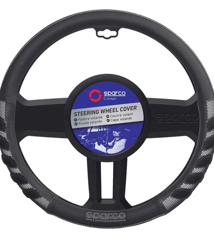 Auto Interno-Sparco Coprivolante auto universale grigio/nero anti dissolvenza - sps101