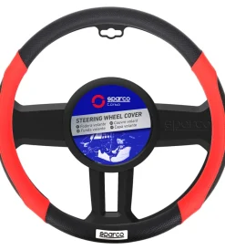Sparco Auto Interno|Coprivolante auto universale rosso/nero con dettagli traforati - spc1113