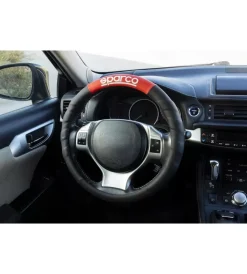 Sparco Auto Interno|Coprivolante universale per auto nero e rosso